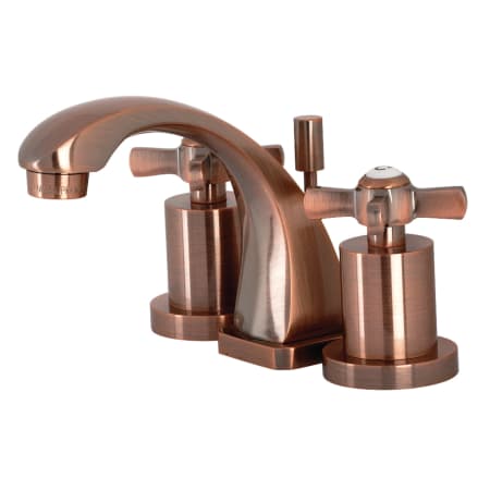 Kingston Brass Millennium 1.2 GPM Widespread Bathroom Faucet with Pop-Up Drain Assembly Antique Copper
