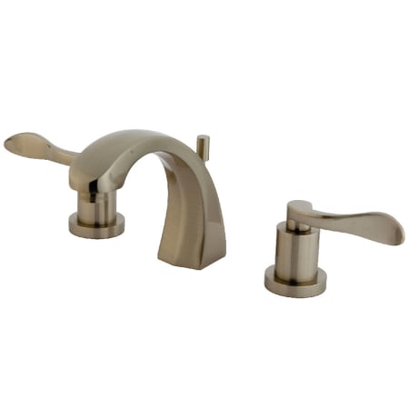 Kingston Brass NuWave 1.2 GPM Widespread Bathroom Faucet with Pop-Up Drain Assembly Brushed Nickel
