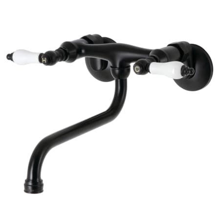 Kingston Brass Kingston 1.2 GPM Wall Mounted Widespread Bathroom Faucet Matte Black