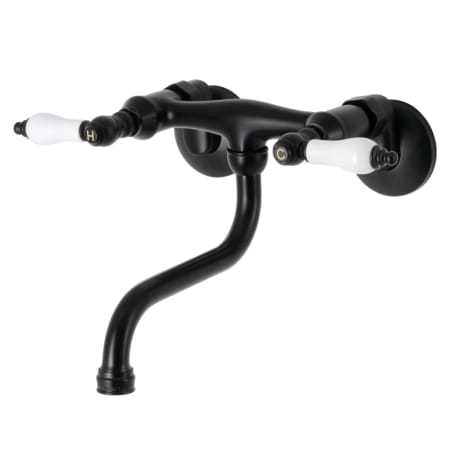 Kingston Brass Kingston 1.2 GPM Wall Mounted Widespread Bathroom Faucet Matte Black