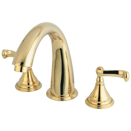 Kingston Brass Royale Deck Mounted Roman Tub Filler Polished Brass