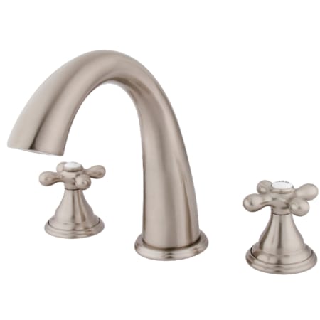 Kingston Brass Vintage Deck Mounted Roman Tub Filler Brushed Nickel
