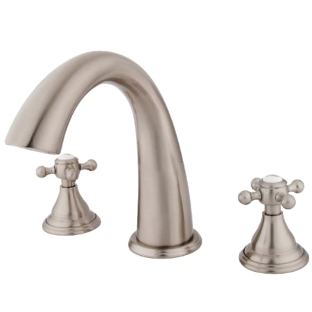 Kingston Brass Vintage Deck Mounted Roman Tub Filler Brushed Nickel