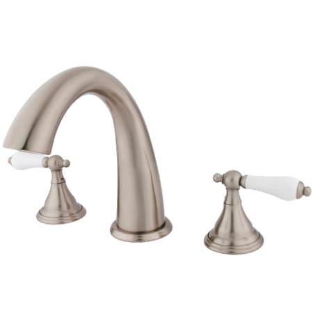 Kingston Brass Vintage Deck Mounted Roman Tub Filler Brushed Nickel