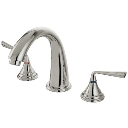 Kingston Brass Silver Sage Deck Mounted Roman Tub Filler Brushed Nickel