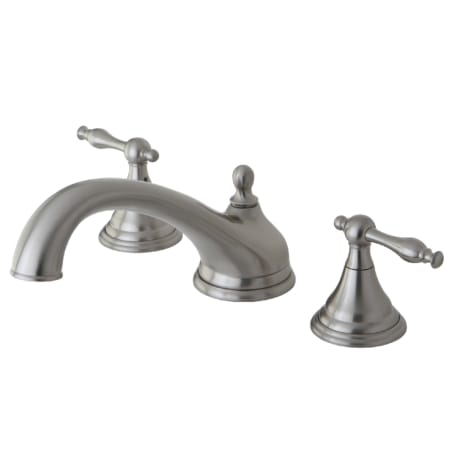 Kingston Brass Naples Deck Mounted Roman Tub Filler Brushed Nickel