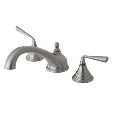 Kingston Brass Silver Sage Deck Mounted Roman Tub Filler Brushed Nickel