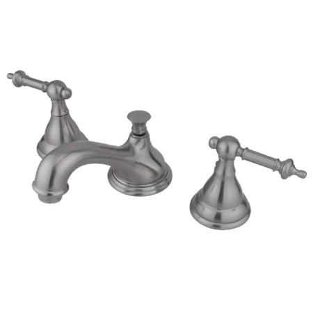 Kingston Brass 1.2 GPM Widespread Bathroom Faucet with Pop-Up Drain Assembly Brushed Nickel