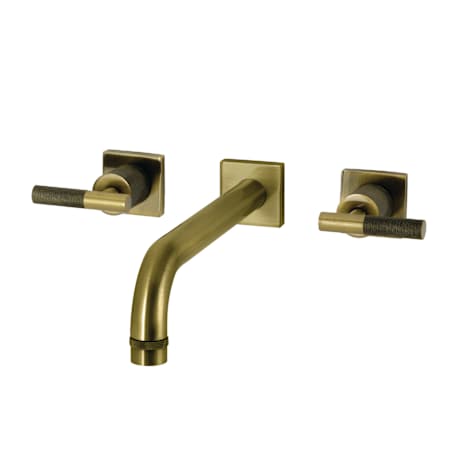 Kingston Brass Convergent Wall Mounted Roman Tub Filler Antique Brass