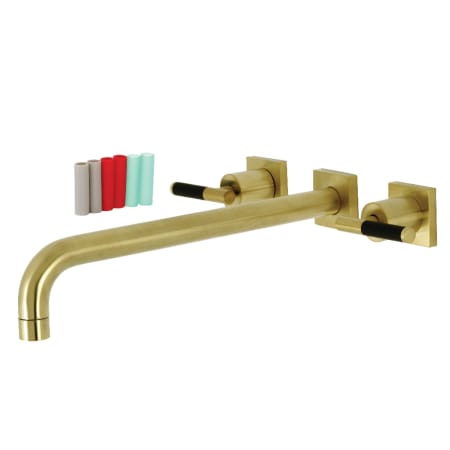 Kingston Brass Kaiser Wall Mounted Roman Tub Filler Brushed Brass