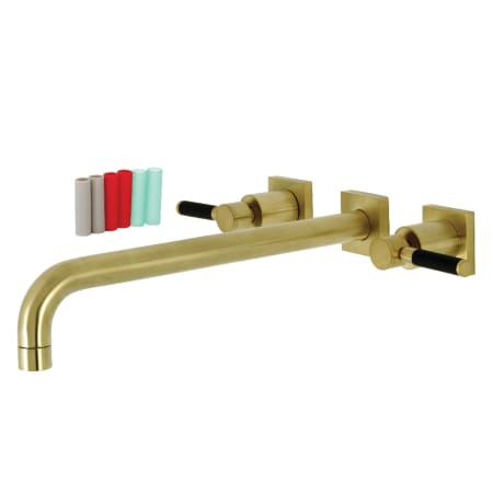 Kingston Brass Kaiser Wall Mounted Roman Tub Filler Brushed Brass
