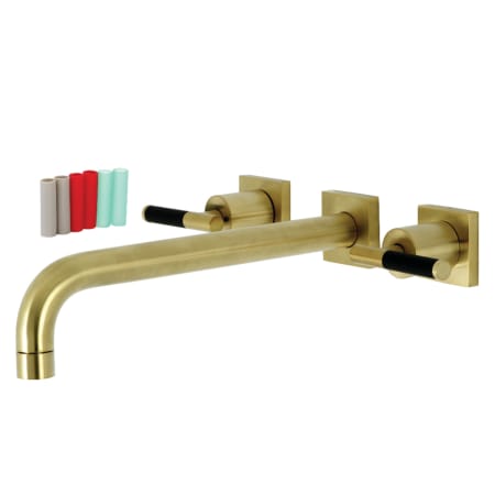 Kingston Brass Kaiser Wall Mounted Roman Tub Filler Brushed Brass