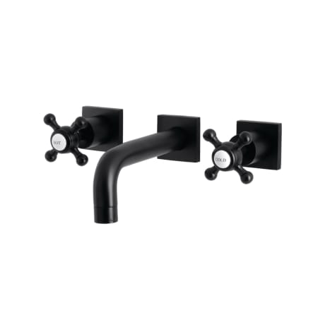 Kingston Brass Metropolitan 1.2 GPM Wall Mounted Widespread Bathroom Faucet Matte Black