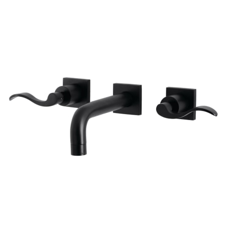 Kingston Brass NuWave 1.2 GPM Wall Mounted Widespread Bathroom Faucet Matte Black