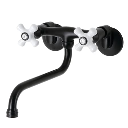 Kingston Brass Kingston 1.2 GPM Wall Mounted Widespread Bathroom Faucet Matte Black