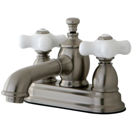 Kingston Brass English Country 1.2 GPM Centerset Bathroom Faucet with Pop-Up Drain Assembly Brushed Nickel