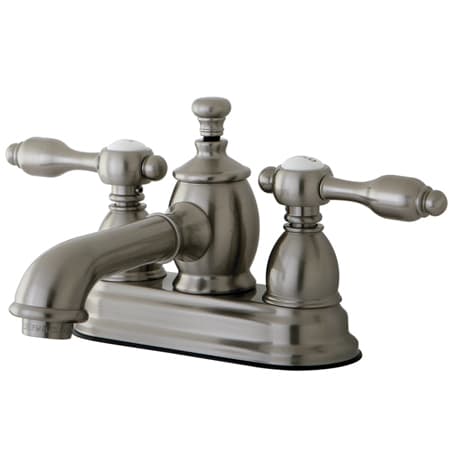 Kingston Brass Tudor 1.2 GPM Centerset Bathroom Faucet with Pop-Up Drain Assembly Brushed Nickel