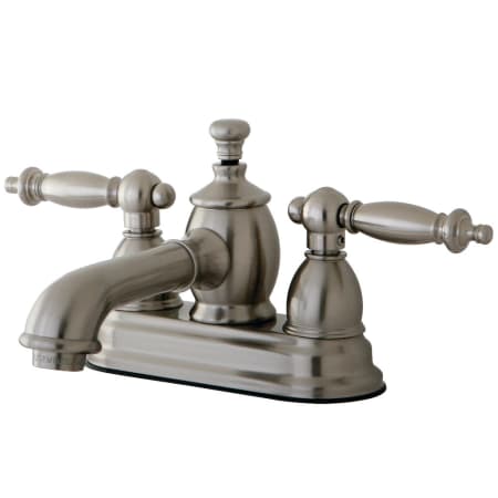 Kingston Brass Templeton 1.2 GPM Centerset Bathroom Faucet with Pop-Up Drain Assembly Brushed Nickel