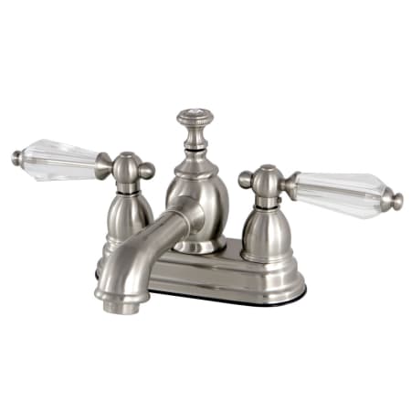 Kingston Brass Wilshire 1.2 GPM Centerset Bathroom Faucet with Pop-Up Drain Assembly Brushed Nickel