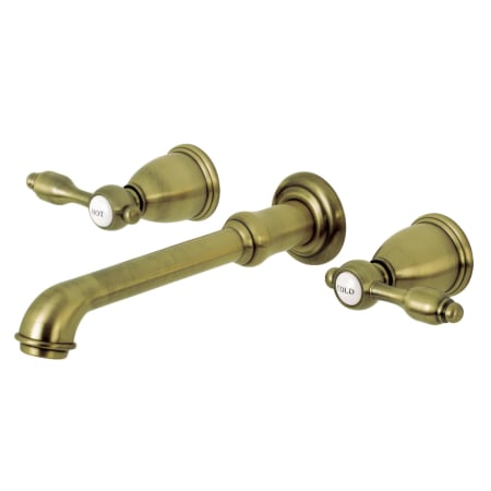 Kingston Brass Tudor Wall Mounted Roman Tub Filler Antique Brass