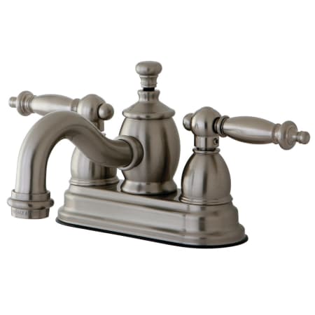 Kingston Brass Templeton 1.2 GPM Centerset Bathroom Faucet with Pop-Up Drain Assembly Brushed Nickel