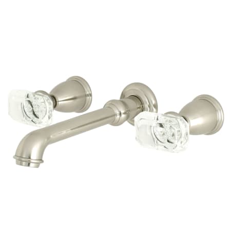 Kingston Brass Krystal Onyx 1.2 GPM Wall Mounted Widespread Bathroom Faucet Brushed Nickel