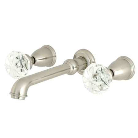 Kingston Brass Krystal Onyx 1.2 GPM Wall Mounted Widespread Bathroom Faucet Brushed Nickel