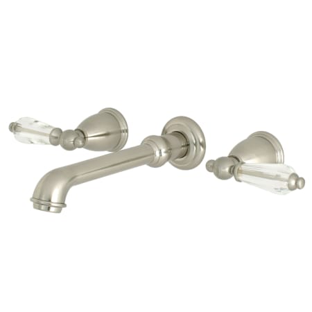 Kingston Brass Wilshire 1.2 GPM Wall Mounted Widespread Bathroom Faucet Brushed Nickel