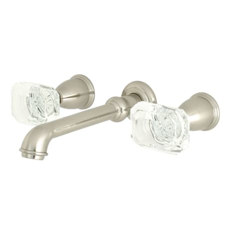 Kingston Brass Krystal Onyx 1.2 GPM Wall Mounted Widespread Bathroom Faucet Brushed Nickel