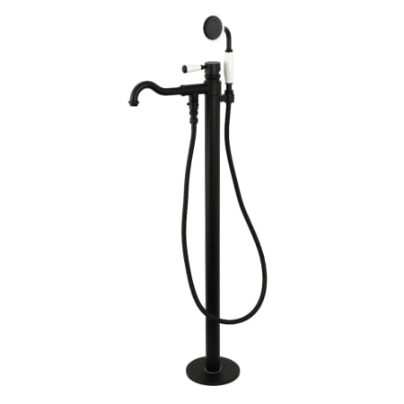 Kingston Brass Paris Floor Mounted Tub Filler – Includes Hand Shower Matte Black