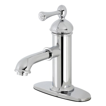 Kingston Brass Paris 1.2 GPM Single Hole Bathroom Faucet with Pop-Up Drain Assembly Polished Chrome