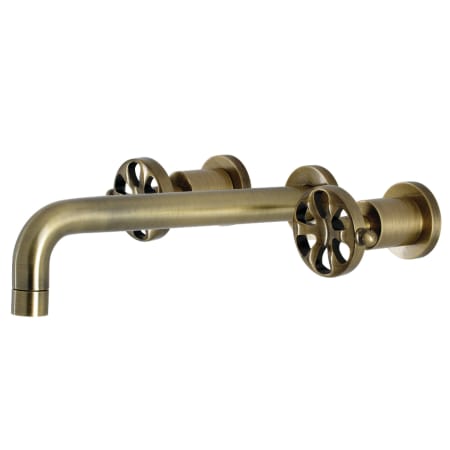 Kingston Brass Belknap Wall Mounted Tub Filler Antique Brass