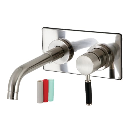 Kingston Brass Kaiser 1.2 GPM Wall Mounted Centerset Bathroom Faucet Brushed Nickel