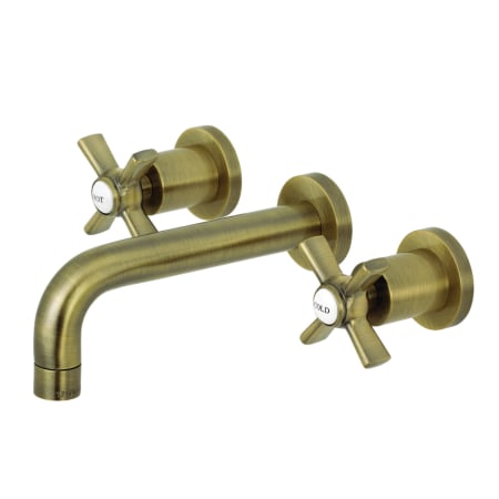 Kingston Brass Millennium 1.2 GPM Wall Mounted Widespread Bathroom Faucet Antique Brass