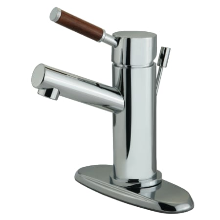 Kingston Brass Wellington 1.2 GPM Single Hole Bathroom Faucet with Pop-Up Drain Assembly Polished Chrome