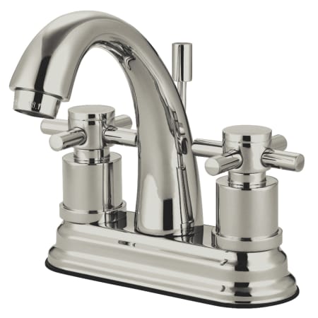 Kingston Brass Concord 1.2 GPM Centerset Bathroom Faucet with Pop-Up Drain Assembly Brushed Nickel