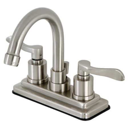 Kingston Brass NuWave 1.2 GPM Centerset Bathroom Faucet with Pop-Up Drain Assembly Brushed Nickel