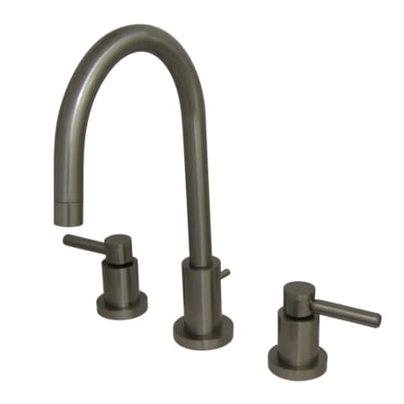 Kingston Brass Concord 1.2 GPM Widespread Bathroom Faucet with Pop-Up Drain Assembly Brushed Nickel