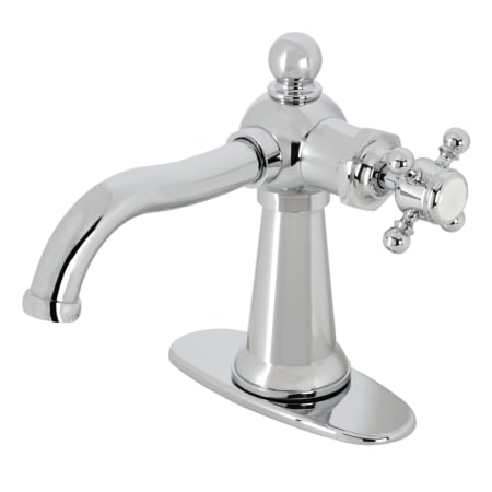 Kingston Brass Nautical 1.2 GPM Deck Mounted Single Hole Bathroom Faucet with Pop-Up Drain Assembly - Includes Escutcheon Polished Chrome