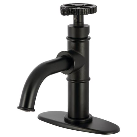 Kingston Brass Fuller 1.2 GPM Single Hole Bathroom Faucet with Pop-Up Drain Assembly Matte Black