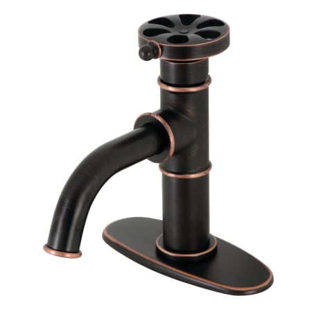 Kingston Brass Belknap 1.2 GPM Deck Mounted Single Hole Bathroom Faucet with Pop-Up Drain Assembly - Includes Escutcheon Naples Bronze