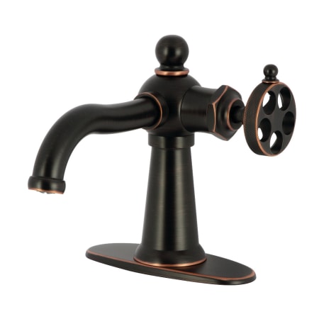 Kingston Brass Wendell 1.2 GPM Single Hole Bathroom Faucet with Pop-Up Drain Assembly Naples Bronze