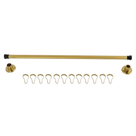 Kingston Brass Edenscape 60" Stainless Steel Adjustable Shower Curtain Rod with Rings Brushed Brass