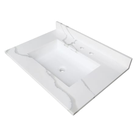 Kingston Brass Montesquieu 31" Solid Surface Vanity Top with Backsplash Calacatta Marble White / Glossy