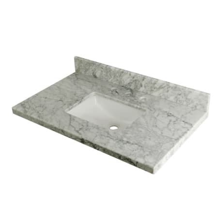 Kingston Brass Templeton 36" Marble Vanity Top with Backsplash Carrara Marble