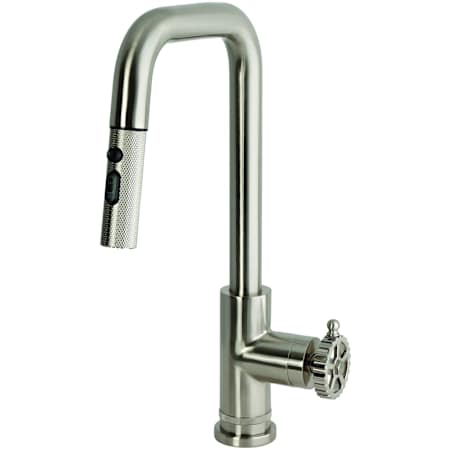 Kingston Brass Fuller 1.8 GPM Single Hole Pull Down Kitchen Faucet Brushed Nickel