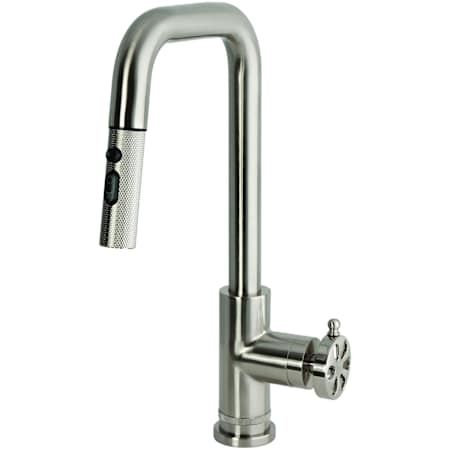Kingston Brass Belknap 1.8 GPM Single Hole Pull Down Kitchen Faucet Brushed Nickel