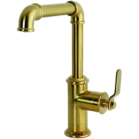 Kingston Brass Whitaker 1.8 GPM Single Hole Kitchen Faucet Brushed Brass