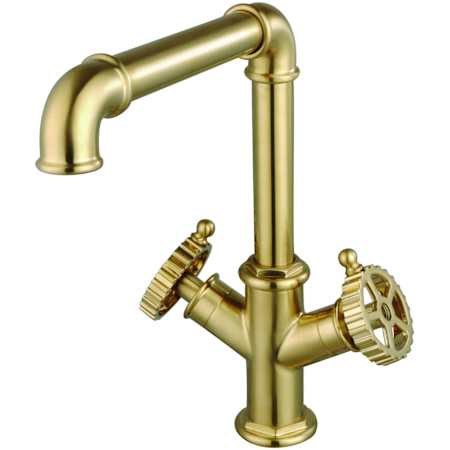 Kingston Brass Fuller 1.8 GPM Single Hole Kitchen Faucet Brushed Brass