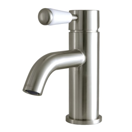 Kingston Brass Paris 1.2 GPM Single Hole Bathroom Faucet with Pop-Up Drain Assembly Brushed Nickel